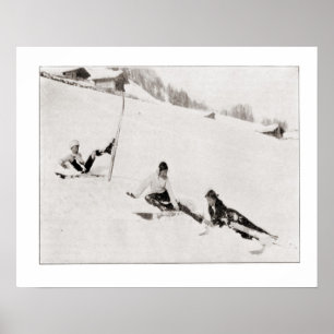 Póster Imagem de esqui, diversão na neve