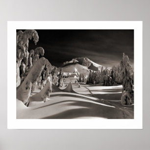 Póster Imagem de esqui Vintage, em direção à vila de inve