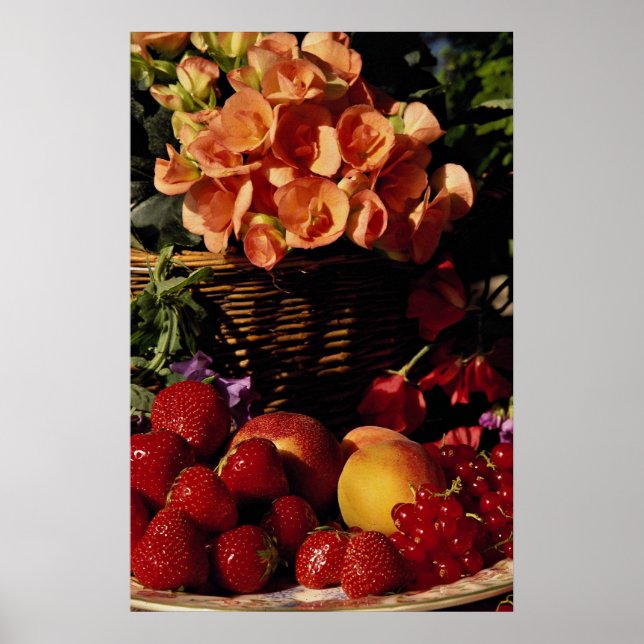 Poster Imagem de Frutas e flores (Frente)
