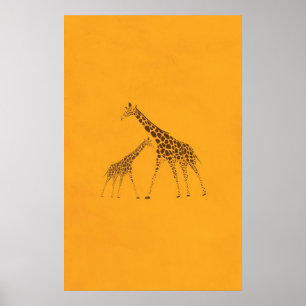 Poster Imagem de Girafa Selvagem de Animais