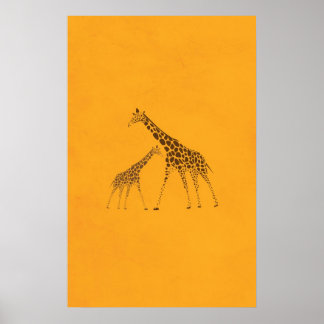 Poster Imagem de Girafa Selvagem de Animais