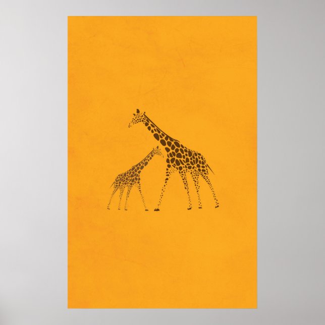 Poster Imagem de Girafa Selvagem de Animais (Frente)
