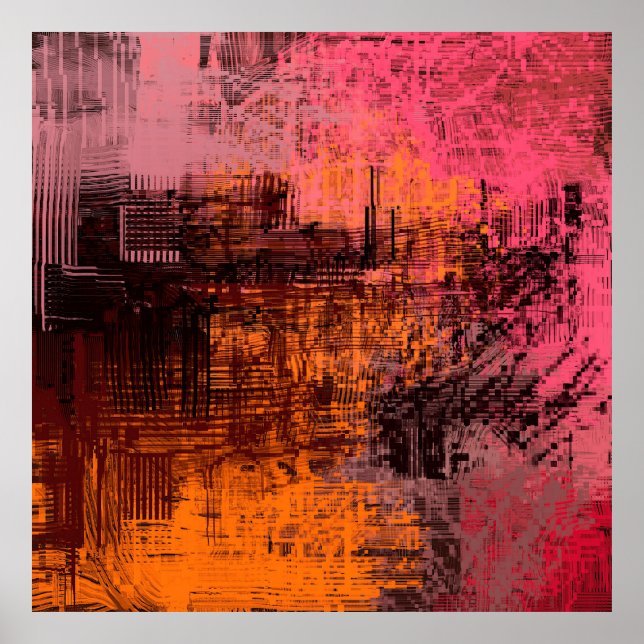 Poster Imagem de ilustração do 2d com fundo abstrato. Ex (Frente)