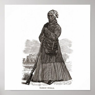 Poster Imagem de madeira de Harriet Tubman, antes de 1869