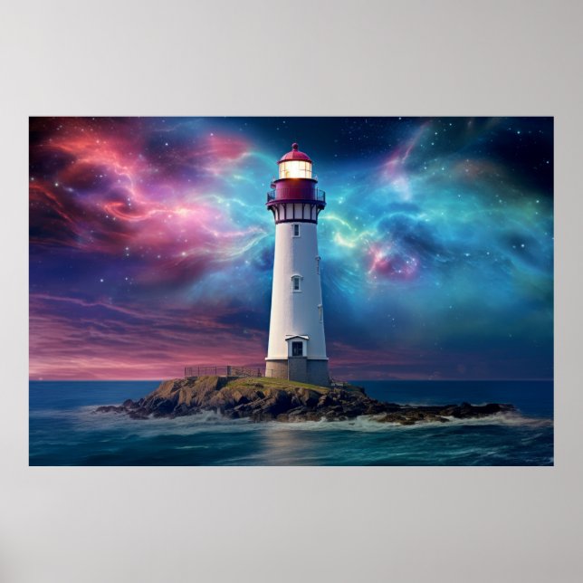 Poster Imagem de Paisagem Fantástica da Natureza do Farol (Frente)