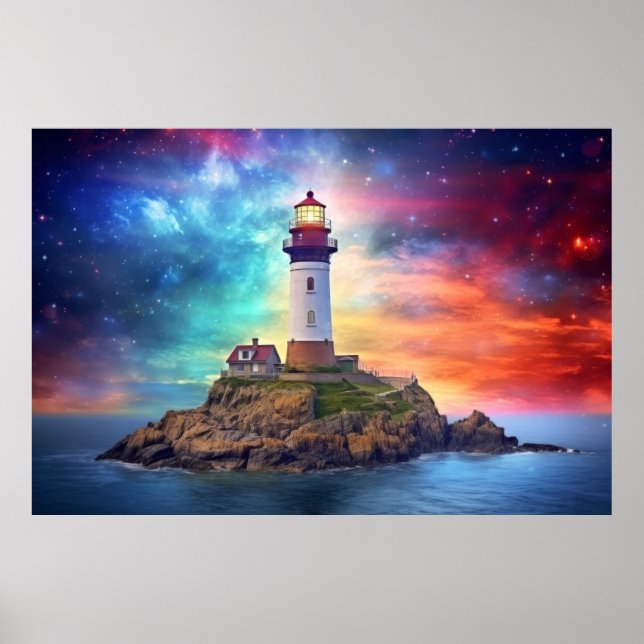 Poster Imagem de Paisagem Fantástica da Natureza do Farol (Frente)