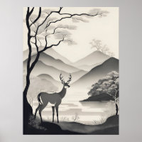 Imagem de Paisagem Preta e Branca Ilustração AI Ge