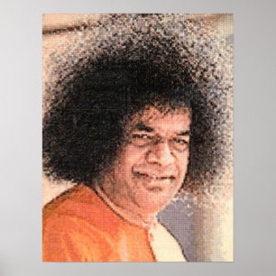 Poster Imagem de Sai Baba Cross Stitch
