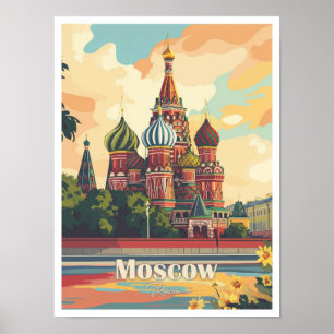 Poster Imagem de Trabalho de arte Viagem de Moscou Rússia