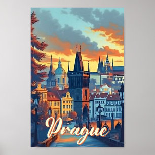 Poster Imagem de Viagem artístico checo de Praga