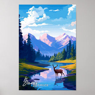 Poster Imagem de viagem do Banff National Park Canada