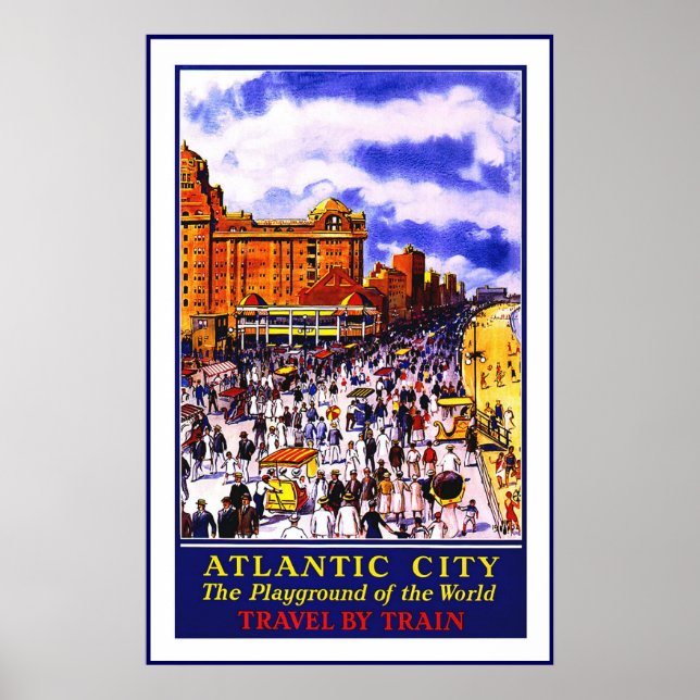 Poster Imagem de Viagem Retro Vintage Atlântico Cidade Im (Frente)