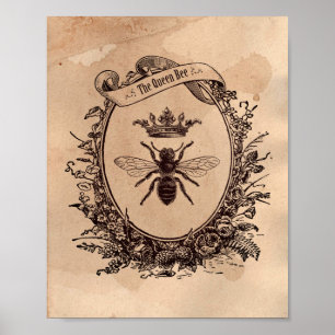 Poster Imagem de Vintage: Queen Bee Honeybee Tea Sained P
