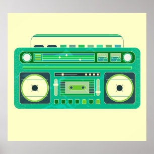 Poster Imagem de Vintagem da Caixa de Boom Clássica