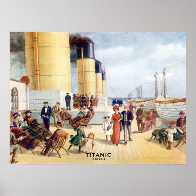 Póster Imagem do Boat Deck do 100º aniversário da Titanic (Frente)