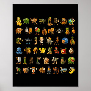 Poster Imagem do Brainrot Gen-z Memória Engraçado Cérebro