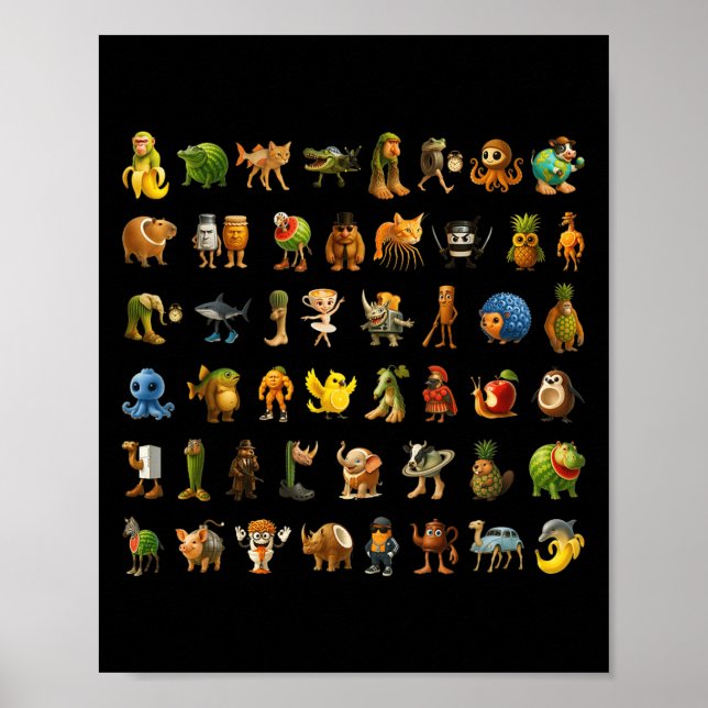 Poster Imagem do Brainrot Gen-z Memória Engraçado Cérebro (Frente)