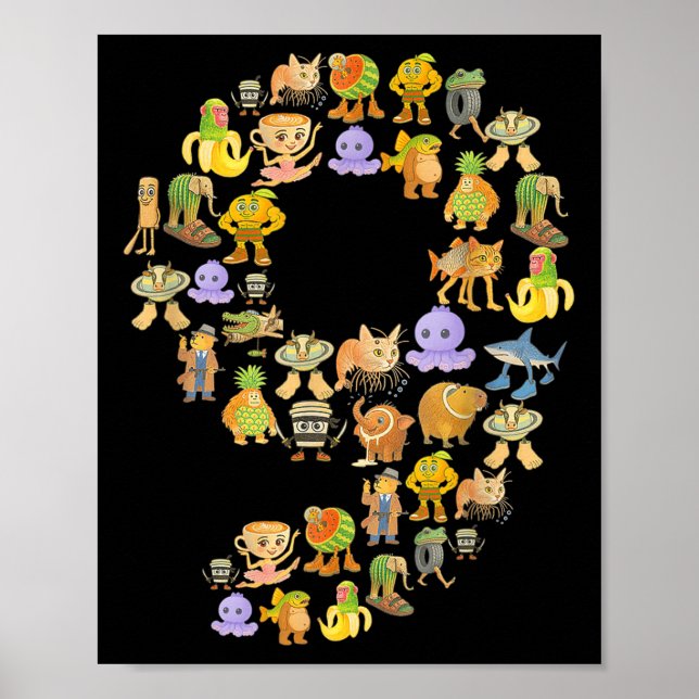 Poster Imagem do Brainrot Itália 9ª Festa de aniversário  (Frente)