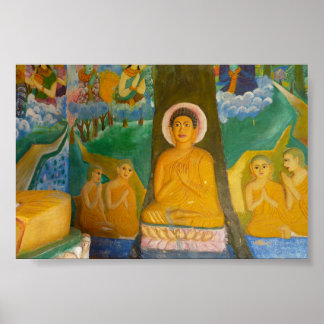 Póster Imagem do Buda Folk-art do Camboja