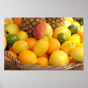 Póster Imagem do close up de uma cesta com frutas