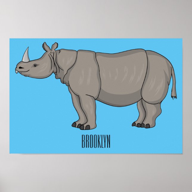 Poster Imagem do desenho animado de Javan rhinoceros (Frente)