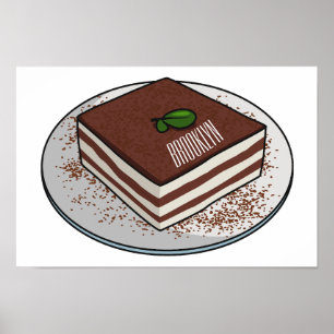 Poster Imagem do desenho do bolo Tiramisu