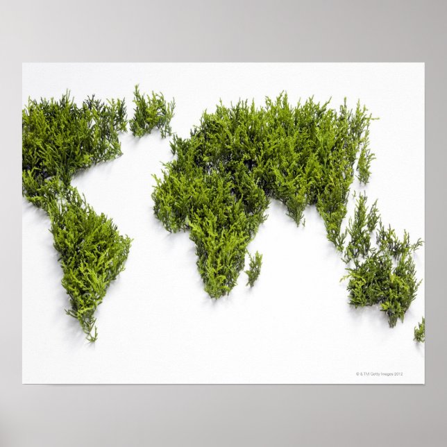 Póster imagem do mapa mundial (Frente)