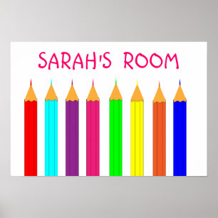 Poster Imagem do Nome das Crianças do Rainbow Coloring Pe