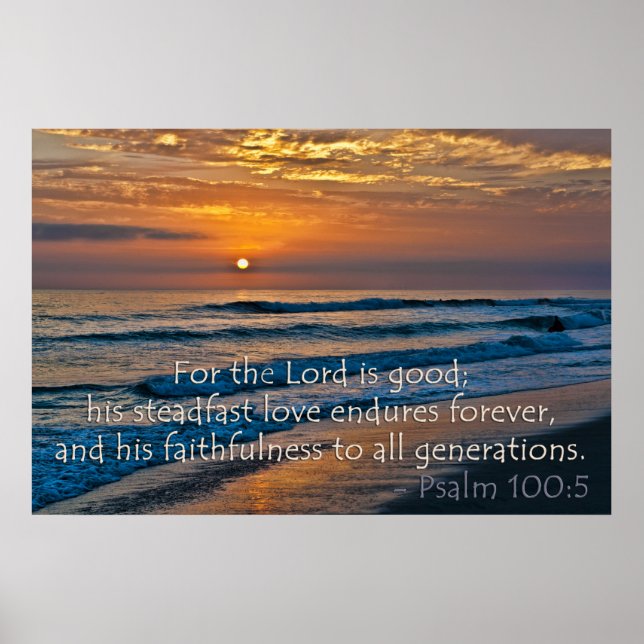 Poster Imagem do sunset Psalm 100:5 (Frente)