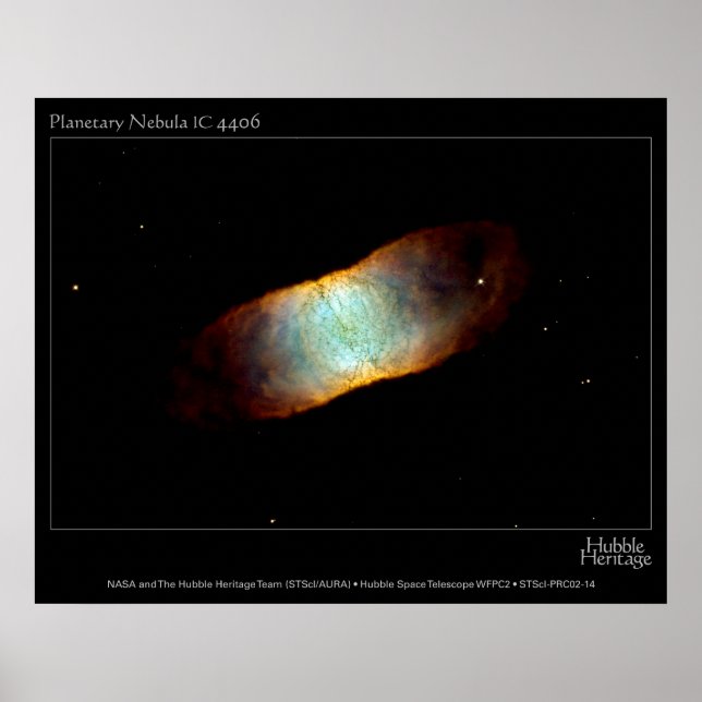 Póster Imagem do Telescópio Hubble IC 4406 da Nebulosa Pl (Frente)