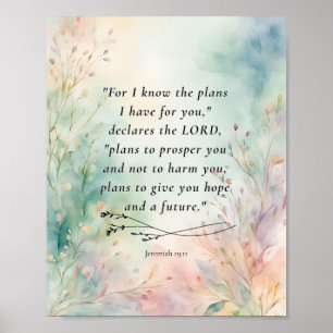 Poster Imagem do versículo da Bíblia Jeremias 29:11