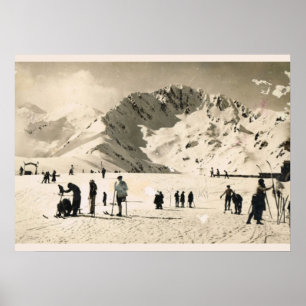 Póster Imagem do vintage, France, Superbagneres,