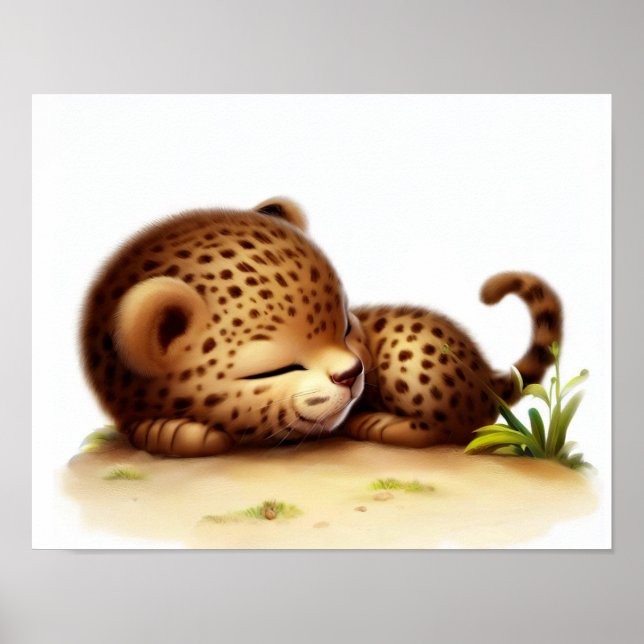 Poster Imagem em aquarela 3D de Chita (Frente)