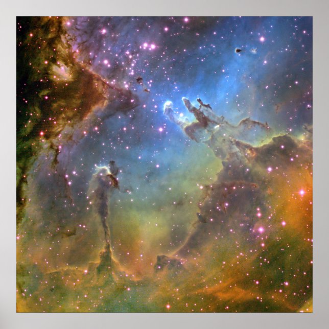 Póster Imagem em campo alargado da Nebulosa da Águia (Frente)