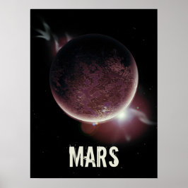 Poster Imagem espacial 3d do planeta vermelho Mars