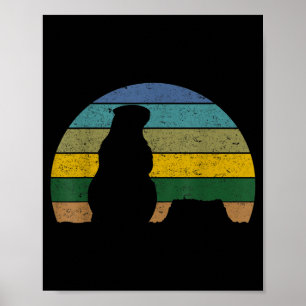 Poster Imagem Estilo Vintage Pôr do Sol Dia da Marmota Re