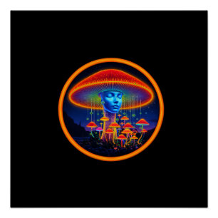 Póster Imagem Fantasia Dama Escura Com Chapéu de Cogumelo