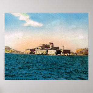 Poster Imagem francesa do vintage, Marselha, d'If do