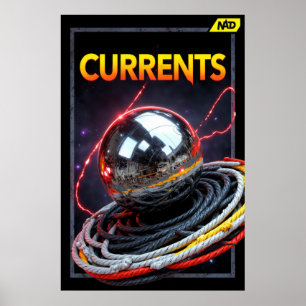 Poster Imagem Futurista Abstrata de uma Esfera Metálica