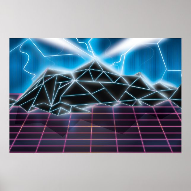 Póster Imagem gráfica de videogames retrô dos anos 80 (Frente)