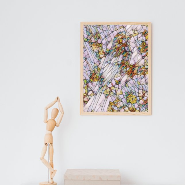 Poster Imagem Ilustrada de Aves do Mosaico Colorido Elega (Criador carregado)