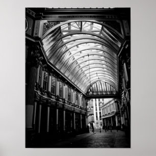 Poster Imagem preto e branco do mercado Londres de