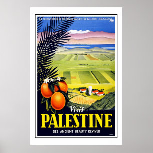 Póster Imagem Retro Vintage de Viagem Palestina