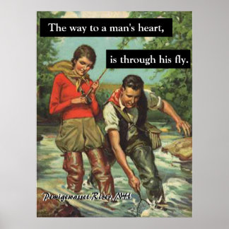 Poster Imagem Retroativa de Vintage de Pesca de Voz para