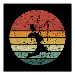 Póster Imagem Retroativa do Jogador de Badminton