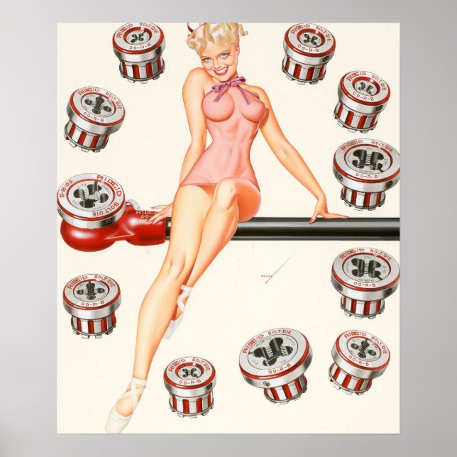Póster Imagem Rígida do calendário da Ferramenta Pin-Up (Frente)