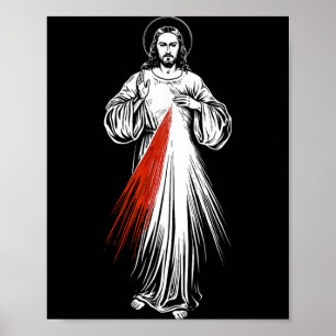 Poster Imagem Sagrada da Fé Católica Jesus Misericórdia D
