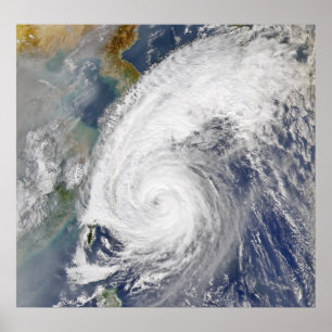 Póster Imagem satélite de um tufão