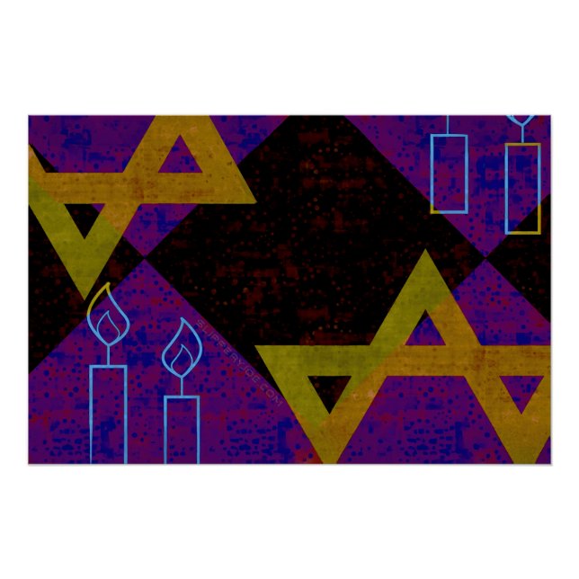 Póster Imagem temática de Hanukkah da SlipperyJoe's amare (Frente)