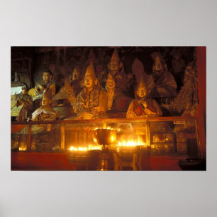 Póster Imagens de Lamas no mosteiro de Sara, Lhasa,